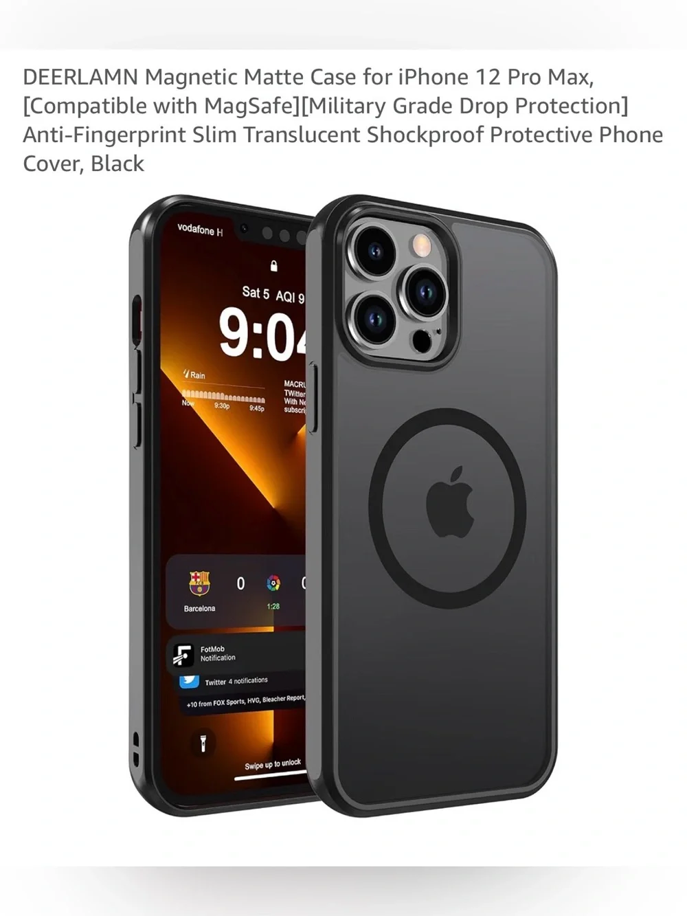 Magnetic Matte over Black Case for iPhone 12 Pro Max - MagSafe Ready